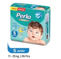 Premium PERLA Twin Couches jetables respirantes 3 couches Super absorbantes Anti-fuites 3D Tissu non tissé imprimé pour bébé