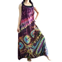 Vintage Retro Thai Style Long Maxi Dress, Tie Dye