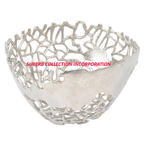 Cuenco decorativo de lujo de Metal personalizado plateado hecho a mano más vendido y de alta calidad venta directa de fábrica India estilo japonés - Product Image 2