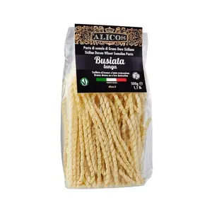 Made In Italy Traditional Spaghetti Food Sicilian 500 G Bag Durum Wheat Semolina Pasta Busiata For Sale