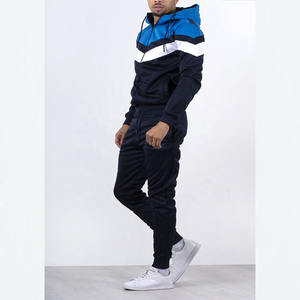 Ensemble de survêtement 2 pièces avec blocs de couleurs, pull à capuche et pantalon Long à fermeture éclair - Product Image 2