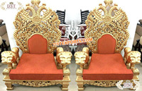 Set Kursi Pengantin Modern Emas Royal Kayu Jati Tahan Lama Tren Australia