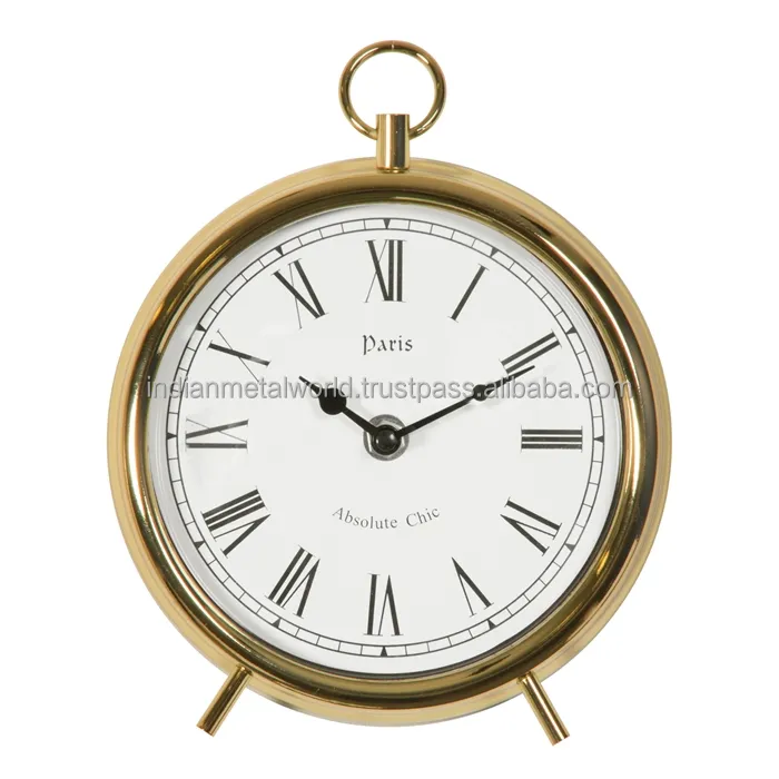 gold plated Metal desk clock table clock for office hot selling