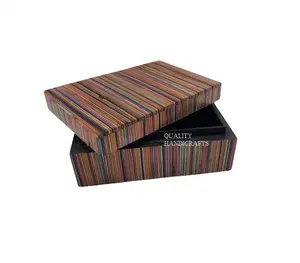 Caja de Joyería de Madera Multicolor de Diseño Exclusivo con Exterior de Hueso y Logotipo Personalizado - Decoración de Hogar de Lujo, Regalo Empresarial Perfecto para el Día de la Madre - Product Image 1
