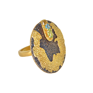 คอลเลกชันล่าสุด925เงินสเตอร์ลิง18K แหวนปาร์ตี้ชุบทองประดับพลอยบุษราคัมสีฟ้า - Product Image 2