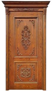 Porte intérieure traditionnelle en bois massif avec design ornemental, surface finie, ouverture manuelle - Product Image 3
