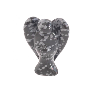 2-2,5 pulgadas estilo Feng Shui cristal Ángel Obsidiana Copo de nieve estatuilla piedra grabada piedras preciosas curativas para decoración del hogar a granel - Product Image 5