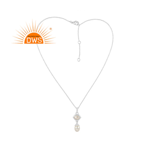 Wholesale sterling fine silver Pendant Necklace <b>Pearl</b> Necklace Supplier Dainty Collection Classic Collection - Product Image 2