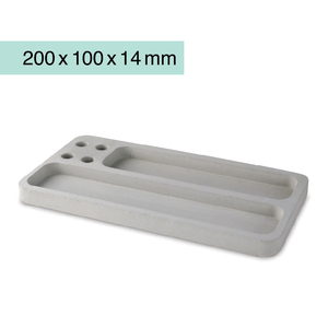 Organisateur de bureau en béton avec compartiments et trous - Product Image 1