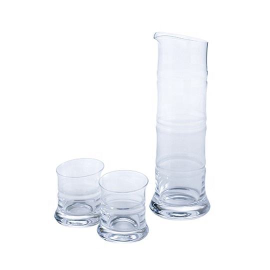 86083-W ไม้ไผ่สีขาวชุดภาชนะสำหรับดื่มสามชิ้น