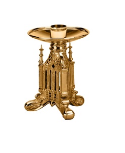 Portavelas de altar cuadrado de metal de Brassworld India, modelo religioso pulido hecho de latón - Product Image 6