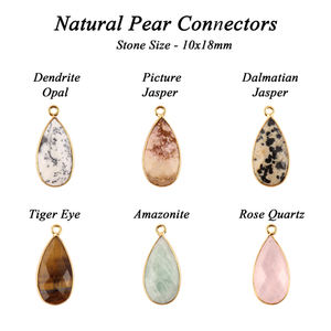 Wholesale Affordable Price Pear Shape Natural Rose Quartz Bezel Setting Connector Gold Plated Diy Single Bail Making Connector - Product Image 2