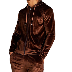 Survêtement en velours marron doré sexy de qualité supérieure pour hommes, vente en gros OEM, sur mesure selon les exigences et la demande du client. - Product Image 3