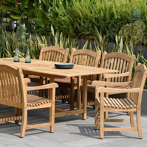 Juego de Mesa de Comedor Plegable de Madera de Teca Moderna para Uso en Exteriores, Patio, Jardín y Parque - Product Image 1