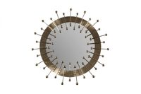 Miroir mural décoratif LED rond en métal doré moderne avec taille personnalisée, haute qualité pour la décoration intérieure, Bar Mitzvah, Pâques