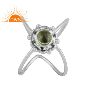 Bague en pierre précieuse péridot brillante, vente en gros, argent sterling 925 oxydé antique, bague de créateur, bijoux, collection classique - Product Image 1