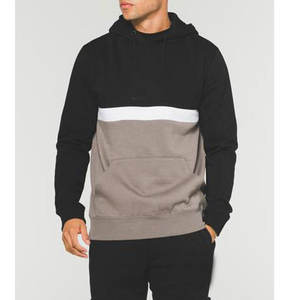 450 GSM Hombres Amarillo Multi Colorblock Logo Hoodie & Jogger Pants Set Colorblock Fleece Hoodie & Sweat Pants Set Chándal Conjuntos - Product Image 5