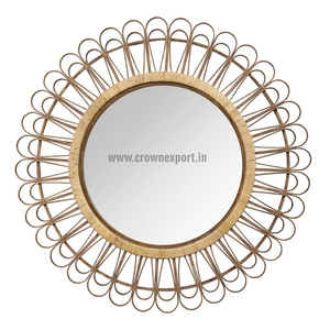 Espejo redondo de ratán hecho a mano para el hogar, decoración de pared de Hotel, restaurante, muebles únicos, marco de espejo colgante de pared - Product Image 3