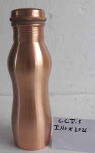 100% Pure Copper <b>Water</b> <b>Bottle</b> for Drinking matt Finish with Leak Proof Lid Copper Vessel for Yoga <b>Gym</b> Office Home & Travel - Product Image 4