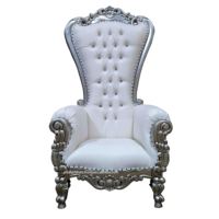 Chaise de mariage blanche de style baroque à dossier haut, meubles indonésiens, chaises de salon, mariage