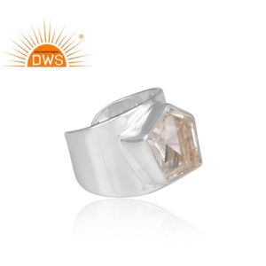 Natural Crystal Quartz Gemstone Stackable <b>Ring</b> Fine 925 <b>Silver</b> Classic <b>Statement</b> <b>Ring</b> Jewelry Manufacturer - Product Image 3