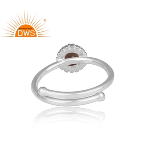 Bague en argent 925 fin avec pierre précieuse fumée taille ronde, bijoux de créateur faits à la main, bague classique, bijoux personnalisés, grossiste - Product Image 4