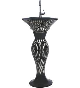 Pierre sanitaire en céramique sanitaire 9003 Lavabo avec piédestal 550x400mm pour salle de bain. - Product Image 2