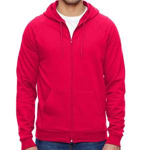 Unisex <b>Red</b> Zip-up <b>Hoodie</b> Custom Made High Comfort Quality Puff Technique Features Regular Size Sleeve for Winter Customized Logo - Product Image 1