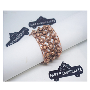 Brazaletes iraníes huecos de cobre cúbico Kada, joyería de cobre antiguo para mujer, de agosto de 2022 - Product Image 2