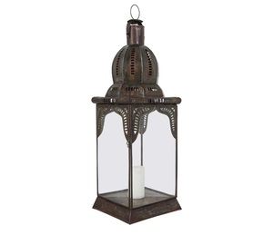 FAROL DE Metal marroquí hecho a mano, vela de cristal transparente para festival, decoración de la mejor calidad - Product Image 1