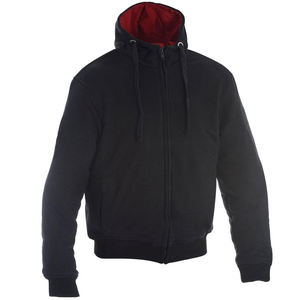 Sudaderas con capucha de moto de algodón puro de alta calidad aprobadas por la CE para hombres transpirables con cremallera de latón y protección principal de costilla inferior - Product Image 5