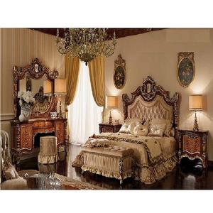 เฟอร์นิเจอร์ห้องนอนสไตล์โบราณแบบดั้งเดิม ชุดเฟอร์นิเจอร์ห้องนอนคุณภาพสูงขนาดคิงไซส์ ชุดเฟอร์นิเจอร์ห้องนอนสไตล์ฝรั่งเศสแกะสลักจากไม้ สหราชอาณาจักร - Product Image 1