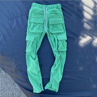 Pantalon de survêtement homme personnalisé taille haute en coton avec cordon de serrage, style cargo streetwear décontracté, coupe empilée