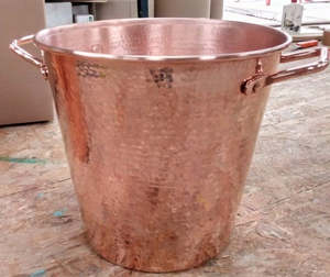 Cubo de hielo de cobre 100%, Enfriador de cerveza y vino martillado, cubo de hielo de 5L para tamaño personalizado y mejor pulido - Product Image 5