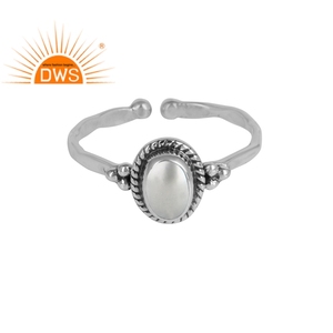 Bague en pierre précieuse naturelle blanche pour femmes, bijou ouvertes, en argent Sterling 925, idéal comme cadeau, nouvelle collection - Product Image 1