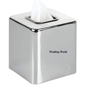 <b>WEDDING</b> WORLD Square Shape Metal <b>Tissue</b> Box Customized Shape Handmade Napkin Holder Black Powder Coated Luxury Dispenser Uttar - Product Image 3