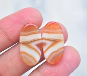 ที่น่าตื่นตาตื่นใจสีส้มบอตสวานาอาเกตจับคู่คู่สีแดง Carnelian อาเกตจับคู่สำหรับต่างหูขายส่งอาเกตต่างหูคู่ - Product Image 4