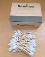 200 Pcs Bambus Q เคล็ดลับ Cotton Buds ชี้