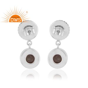 ออกซิไดซ์925สเตอร์ลิงสีเทาคู่ม็อบคริสตัลอัญมณีห้อยต่างหูเครื่องประดับ - Product Image 5