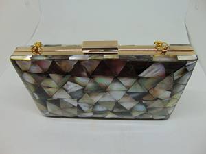 Pochette en mosaïque pour femmes, motif mère de perle, bourse en métal - Product Image 3