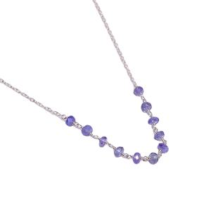 Collier Rondelle de Tanzanite naturelle de haute qualité avec chaîne à maillons ethnique faite à la main cadeau de bijoux de fête de fiançailles de mariage exclusif - Product Image 1