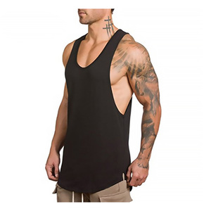 Camisetas sin mangas de punto 100% algodón ecológico para hombre, talla grande, cuello redondo, transpirables, de secado rápido, para gimnasio, estilo urbano deportivo - Product Image 6