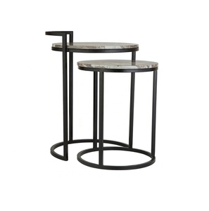 โต๊ะหินอ่อนโลหะซ้อนข้างโต๊ะชากาแฟห้องนั่งเล่นโต๊ะโลหะตะวันตก - Product Image 1