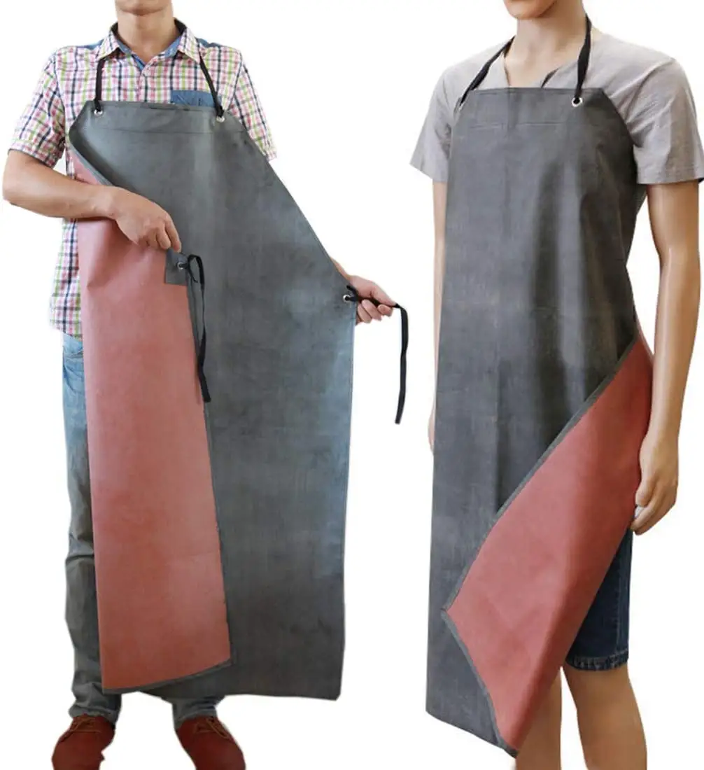Waterproof Rubber Apron Butcher Dishwashing Chemical Oil Resistant Gardening Aprons for Cleaning Fish, Lab Work, Dog Grooming