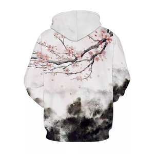 Pull à capuche surdimensionné pour homme, vêtement de rue, mode, sublimation, Surface vierge, lavage à la pierre, 100% coton - Product Image 3
