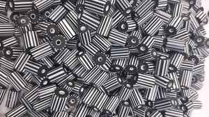 Cuentas de comercio veneciano en vidrio con patrón de Chevron Cuentas de tubo sueltas Cuentas de rayas de cristal en tamaños de 4mm 6mm 8mm - Product Image 2