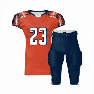 Ensemble d'uniformes de football américain pour hommes, personnalisés, sublimés, respirants, antibactériens, en sergé, sans manches, grandes tailles, style - Product Image 5