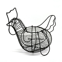 Nouvel arrivage de panier à oeufs en fil de fer de designer antique Prix de gros direct d'usine Panier à oeufs de luxe Panier à oeufs en fil de fantaisie classique