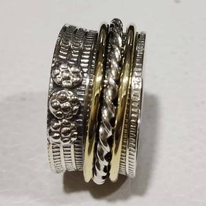 Hecho a mano hermosa plata esterlina latón cobre estrés libre Spinner anillos lisos para Fiestas-bodas y fiestas al por mayor - Product Image 4