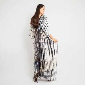 Cubierta de baño de caftán bohemio de tamaño libre para mujer, traje Sexy hecho a mano con tinte de corbata, ropa de playa de vacaciones de verano, estilo dulce hasta el suelo - Product Image 2